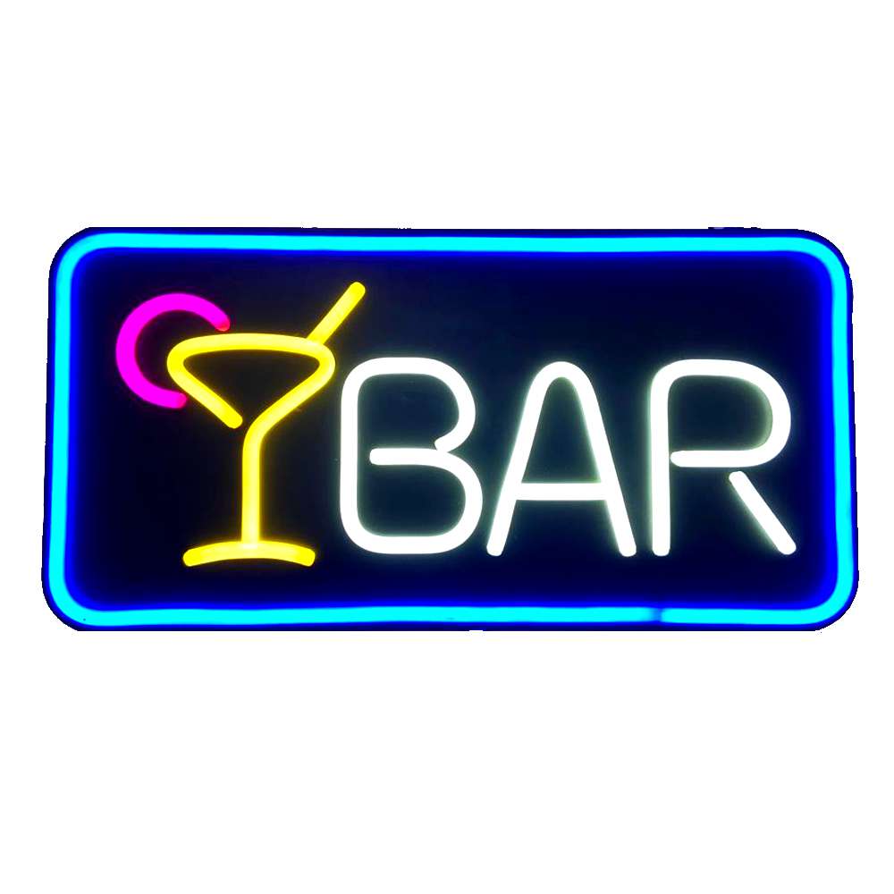 Placa Neon Letreiro Sinalização Luminoso Bar 220v Preto