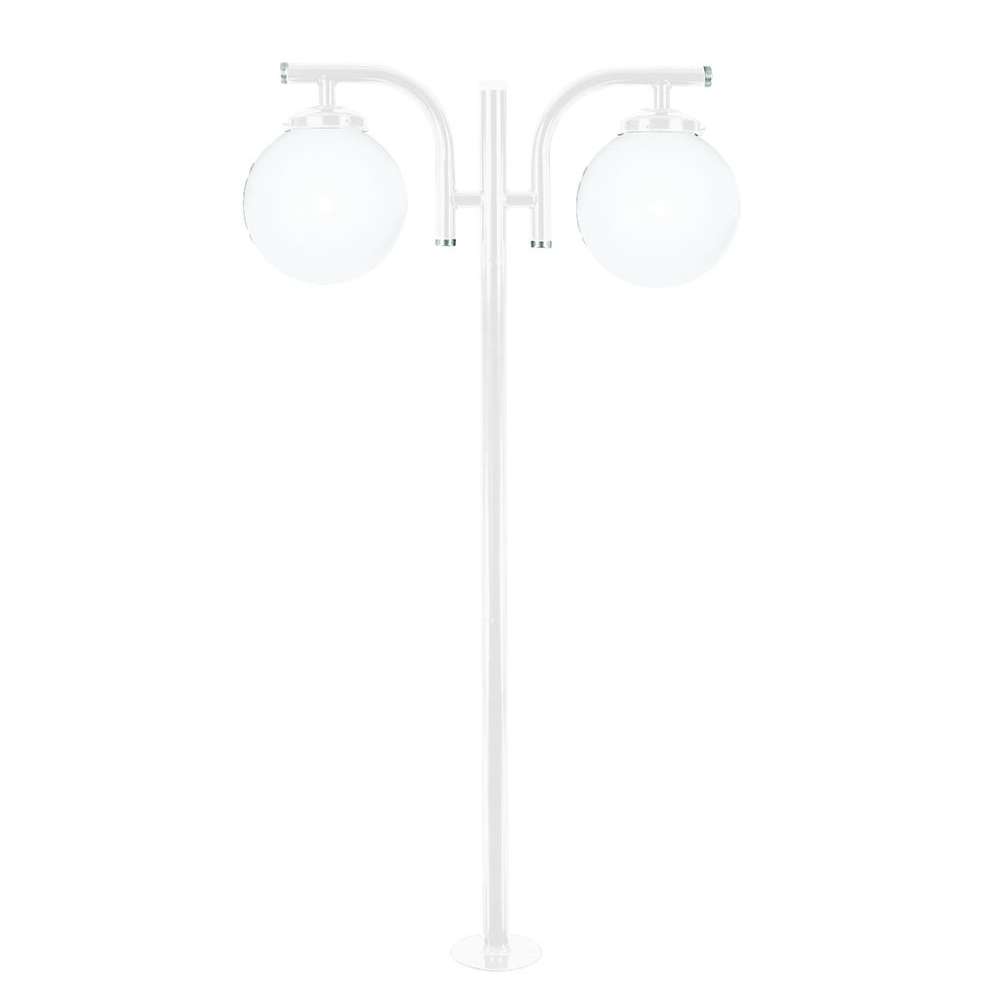 Poste de Jardim 1,74M Globo Boca 15 2xE27 Branco Blumenau