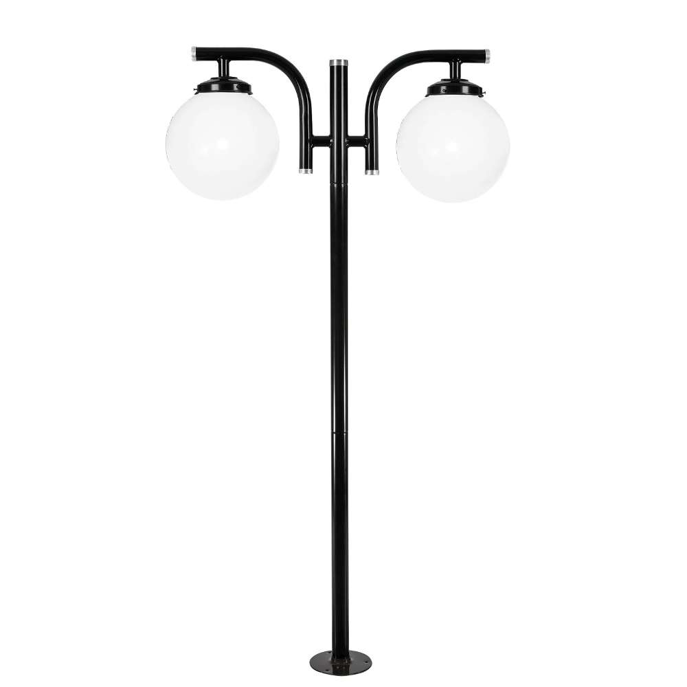 Poste de Jardim 1,74m Globo Boca 15 2xE27 Preto