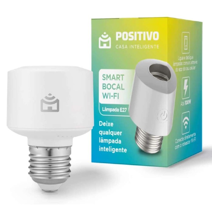 Smart Bocal Wi-Fi E27 Bivolt Casa Inteligente Positivo