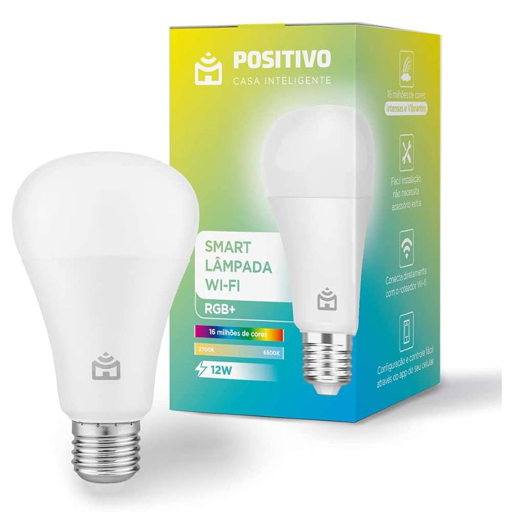 Smart Lâmpada Wi-Fi RGB+ 12W Positivo Casa Inteligente