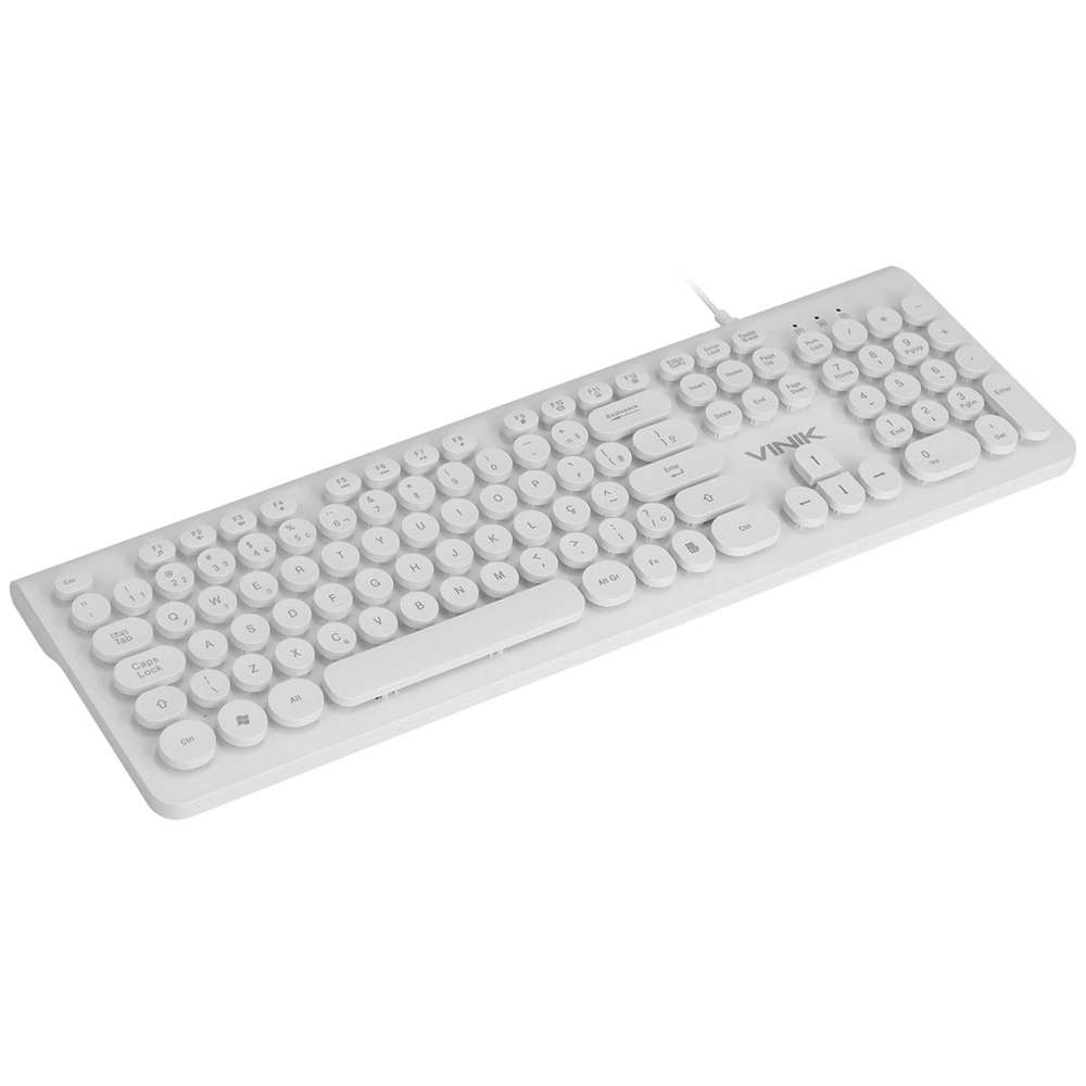 Teclado multimidia USB dynamic circle ABNT2 Branco Vinik
